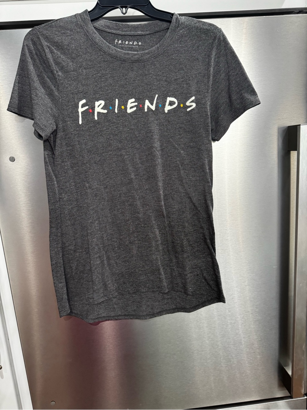 FRIENDS Charcoal Graphic Logo Tee with Multicolor Dots